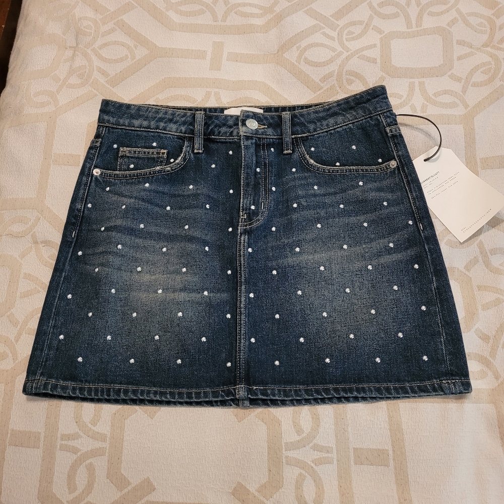 Current/ Elliott Jeans Skirt with silver accent studs, waist 29inches